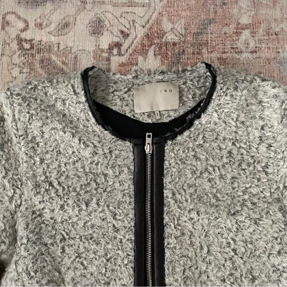 Iro Zyta Zipper Front Wool Leather Jacket Size Small - Picture 4 of 15